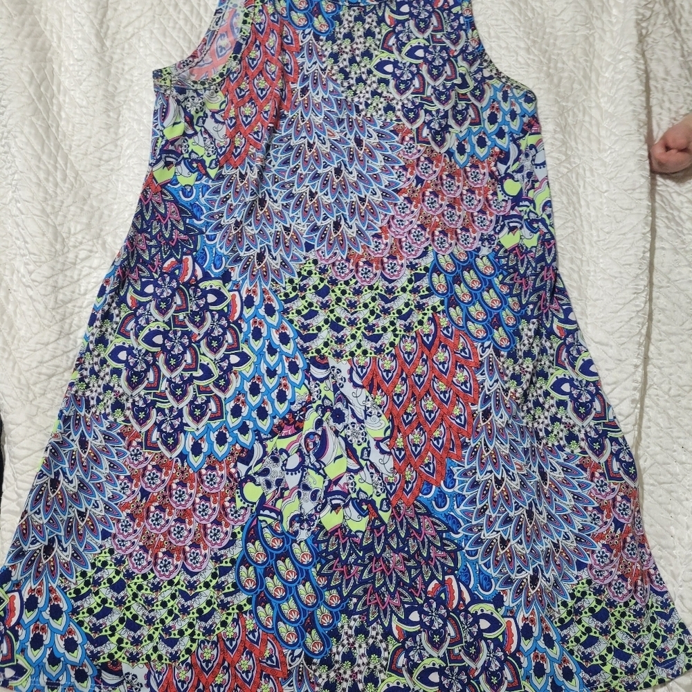 MSK Colorful Patchwork Sleeveless Swing Dress Size S - Picture 4 of 4
